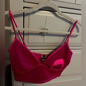Windsor Pink Satin Bralette with Adjustable Straps